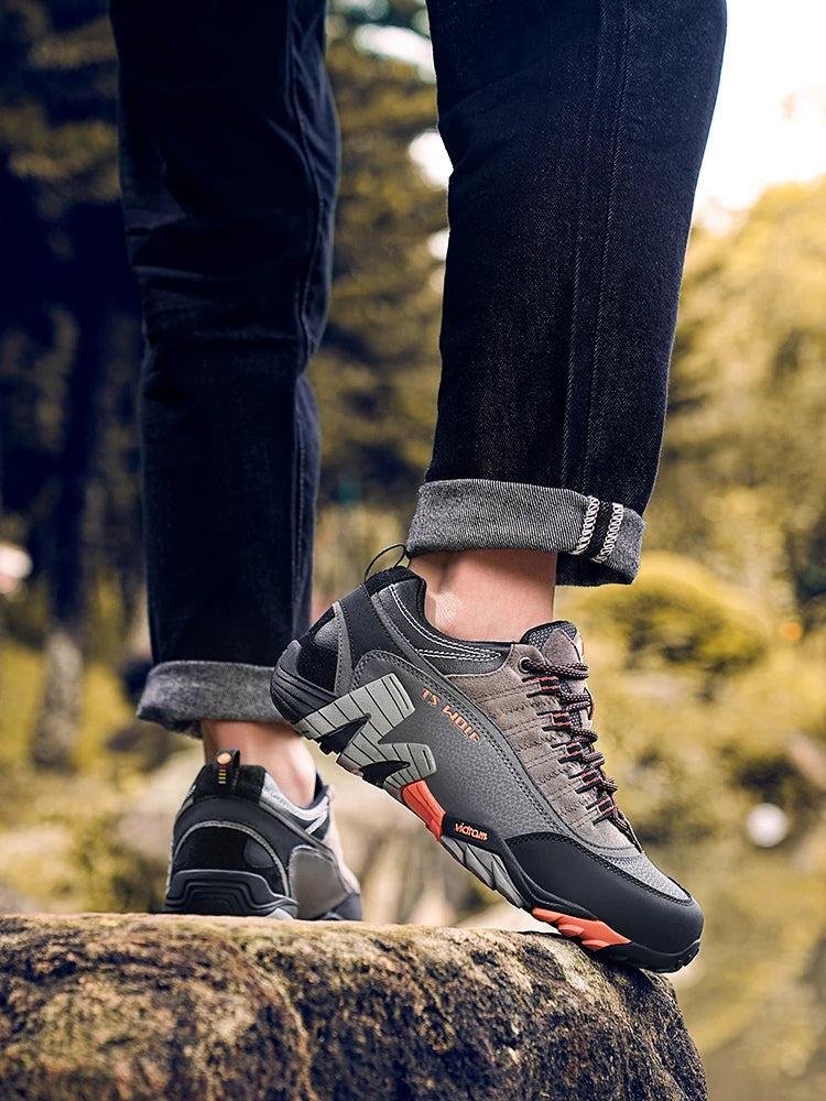 Scarpe da trekking per appassionati di attività all’aria aperta - Scarpe da trekking impermeabili da uomo - Scarponi da montagna - Scarpe tattiche da caccia nel bosco in vera pelle