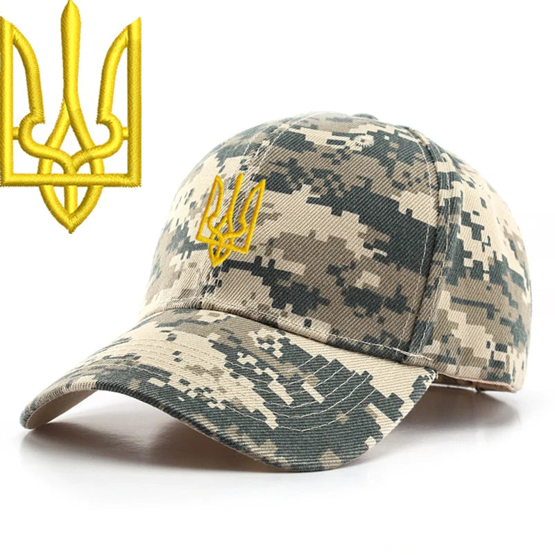 Embroidery Ukraine trident Symbol Spetsnaz Special Forces Men Women Boy Baseball Caps Dad caps Snapback Adjustable Camouflage