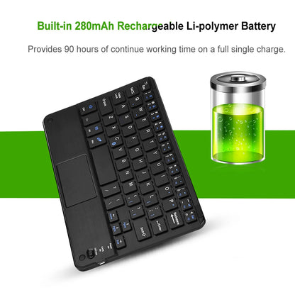 Tastiera Bluetooth wireless mini UltraSlim professionale con touchpad, compatta, ergonomica e reattiva, per PC Windows e tablet Android