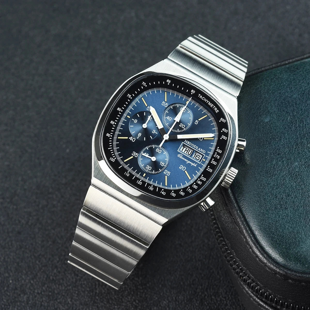 Hruodland new 2025 new 0S00 retro men's quartz chronograph sapphire stainless steel waterproof 5Bar luminous C3 reloj hombre