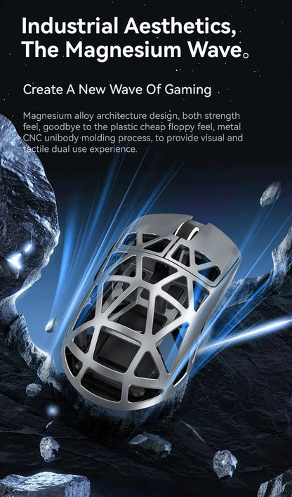 Bezprzewodowa mysz gamingowa Attack Shark R2 PAW3950 8K ze stopu magnezu, lekka mysz gamingowa Bluetooth Tri-Mode do gier/biura