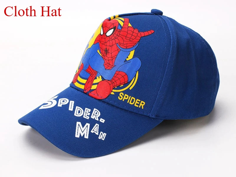 Marvel Anime Figure Spider-Man Cartoon Baseball Cap Cotton Polyester Peaked Cap Boy Girl Headwear Accessories Kids Birthday Gift