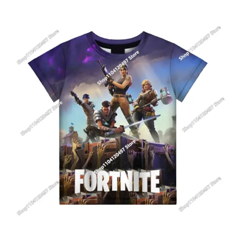 T-shirts Fortnite Anime para Menina, T-shirt Branca para Rapaz, T-shirts Cartoon para Bebé, Camisolas de Verão com Estampado Fofo, Tops de Disfarce