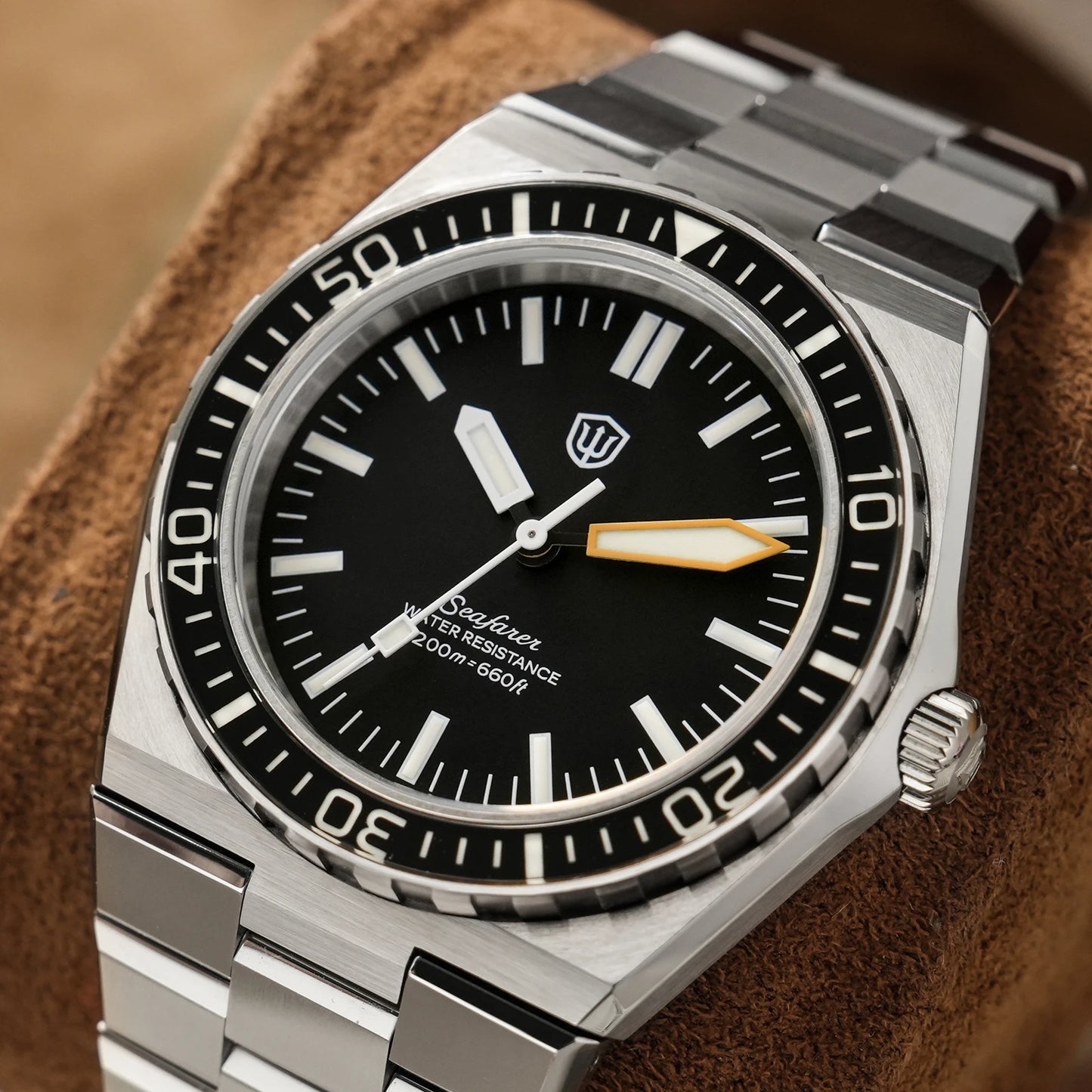 Watchdives WD0017 41mm Men Watch Ronda 515 VH31 Sweep Second Quartz Watches Sapphire Crystal 200M Waterproof Stainless Steel