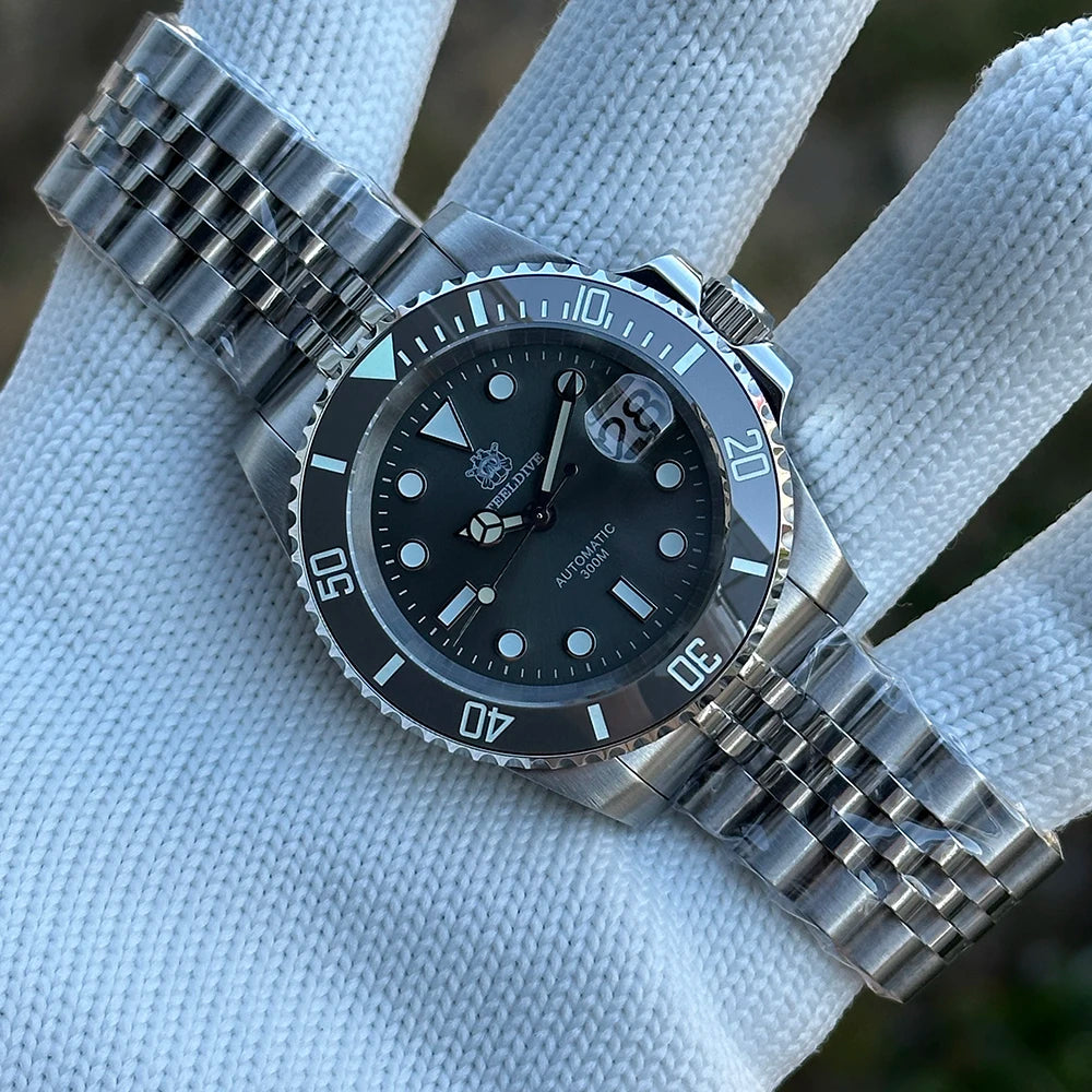 STEELDIVE Brand  SD1953 Gray Dial Stainless Steel NH35 Watch Ceramic Bezel 41mm Sapphire Glass Men Dive Watches  hombre