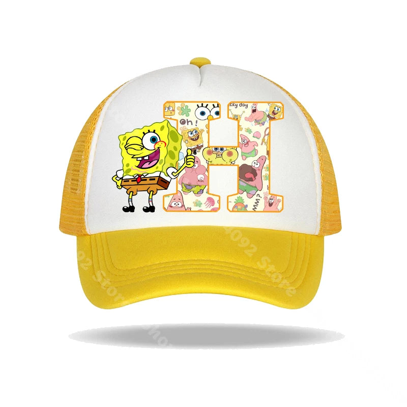 SpongeBob SquarePanted Baseball Cap Kids Adults Letter Print Sun Hats Anime Cartoon Adjustable Peaked Caps Summer Casual Hat New