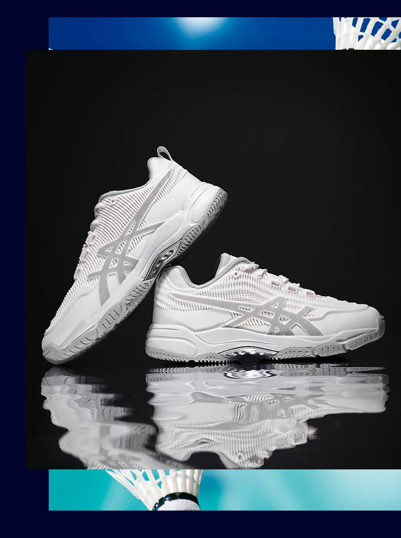 Chaussures de badminton pour hommes et femmes, chaussures de tennis de table pour le volley-ball, le handball, baskets de sport antidérapantes en maille respirante pour l'entraînement sur le terrain