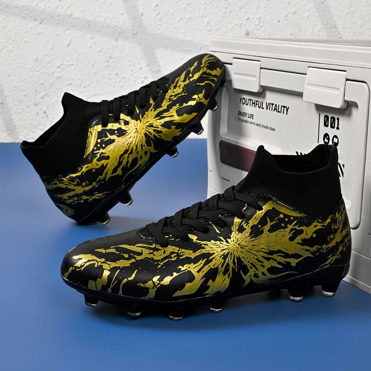Chaussures de football ultra légères AG FG, tissu PU anti-transpiration, semelle TPU résistante à l'usure, ajustement confortable, unisexe, baskets d'entraînement sur herbe naturelle
