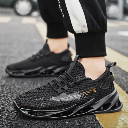 2025 New Summer Sneakers Men Mesh Breathable Running Tennis Shoes Outdoor Sports Tenis Masculino White Casual Walking Shoes size