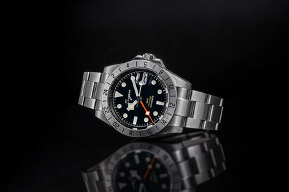 SEESTERN GMT Retro Watch for Men NH34 Automatic Movement Mechanical Wristwatches Sapphire Crystal Fine-tuning Pull Button S436