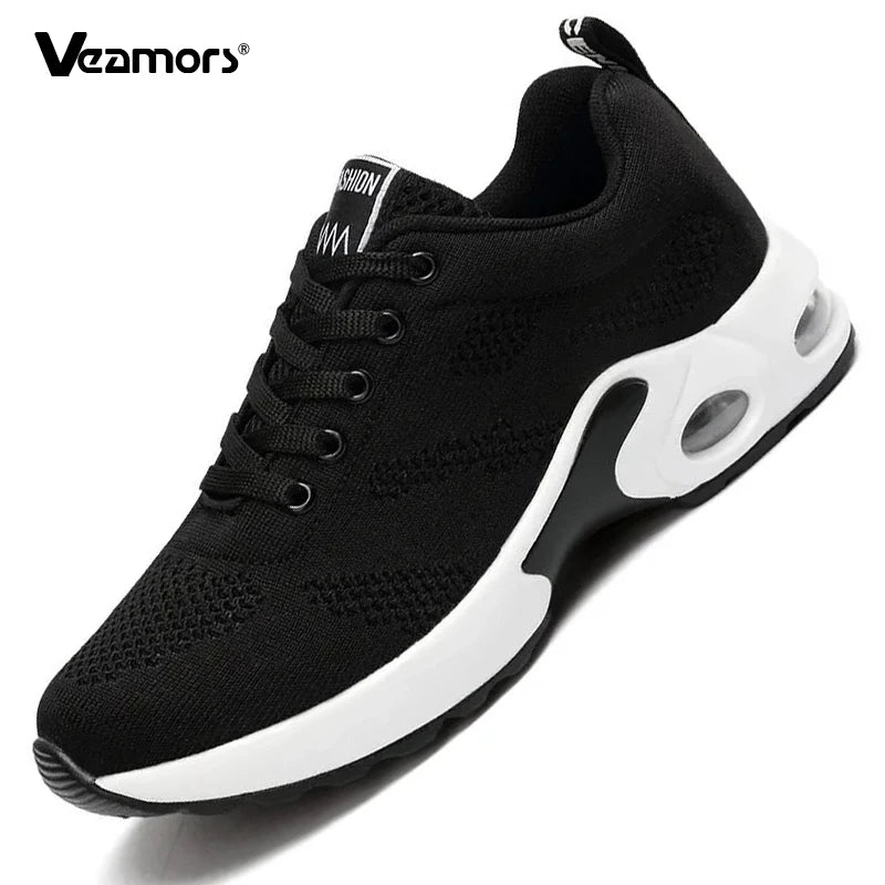 Sneakers da donna alla moda, leggere, scarpe da corsa, scarpe sportive per attività all’aperto, scarpe da corsa comode in rete traspirante, con cuscinetto d’aria e allacciatura con lacci