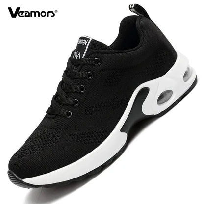 Sneakers da donna alla moda, leggere, scarpe da corsa, scarpe sportive per attività all’aperto, scarpe da corsa comode in rete traspirante, con cuscinetto d’aria e allacciatura con lacci