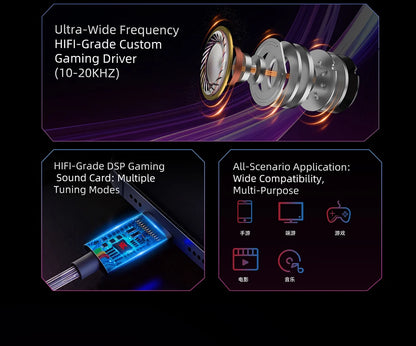 KZ Axas Gaming Earbuds Wired IEM HiFi Bass Headphones with Microphone, FPS Gaming Earphones, KZ Axas In-Ear Monitor Earbuds for PC Mobile & Console Gaming