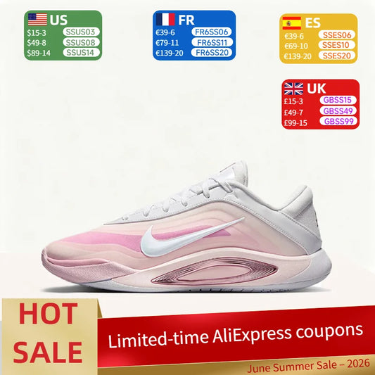 Nike AOne: scarpe da basket semplici, comode, versatili, traspiranti e con ottima aderenza (unisex) nei colori rosa e bianco FZ8606-101