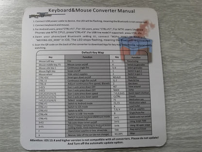 Kit Mobilador Gamer Kit Gaming Keyboard Mouse Mobile Games Converter 3 In 1 Combo One Hand Keyboard for PUBG Mobile Games TF900