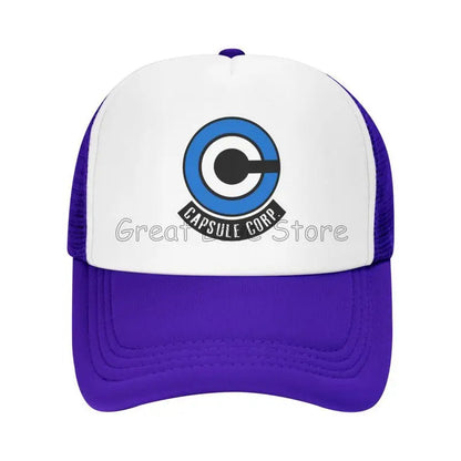 Capsule Corp Mesh Baseball Caps Unisex Hip-Hop Trucker Hat Anime DBZ Dad Hat Adjustable Racing Cap Summer Trucker Snapback Hats