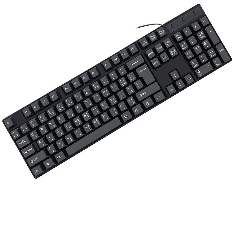 Teclas para teclado en español, francés, ruso y árabe | Teclado gaming USB con cable de 104 teclas para ordenador