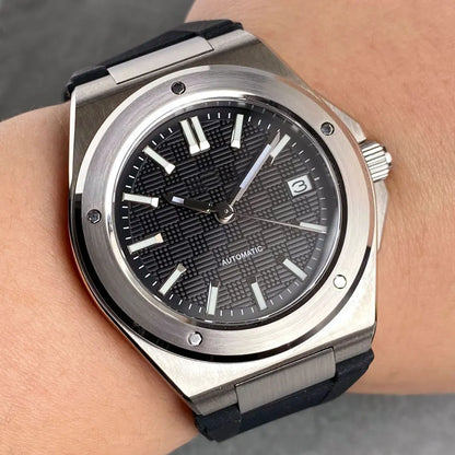 Reloj mecánico automático Tandorio New Black Luxury Business Engineer Style para hombre, cristal de zafiro, resistente al agua 100m, NH35A