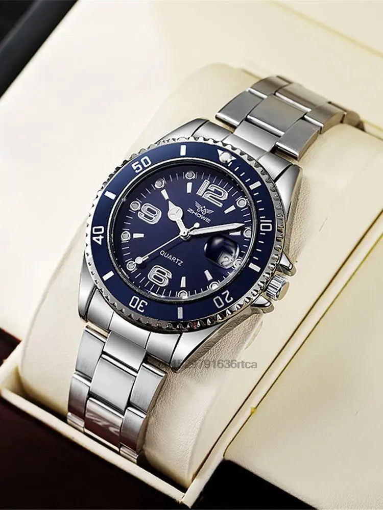 Luxury stainless steel men’s watches – Quartz watch with date display, professional and sporty style, on-trend