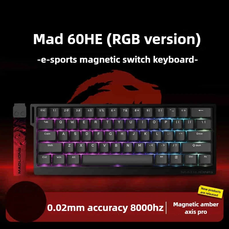 FGG MAD60 Tastiera da Gaming RGB ad Asse Magnetico, dedicata al gioco, Full Key Hot Swap, risposta rapida, tastiera gaming personalizzata entry-level