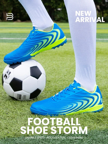Baasploa Chaussures de football professionnelles pour homme, chaussures de sport d'entraînement antidérapantes pour l'extérieur, chaussures de football légères en cuir pour homme, Chuteira Campo