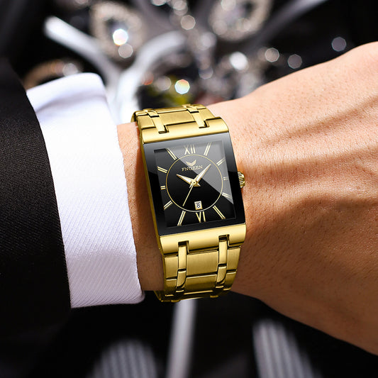 BINBOND luxury men’s wristwatch with precise quartz movement, luminous hands, water-resistant, automatic date display, made from durable stainless steel, casual style.