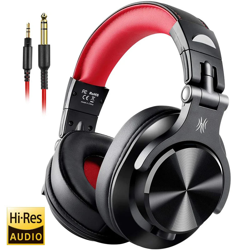 Auriculares de estudio DJ OneOdio con cable y micrófono – Drivers de 40mm, headset para mezcla y monitorización, gaming y grabación