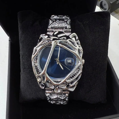 Fashion Y2K Antique Alabaster Quartz Watch Men Retro Black Strap Red Medieval Old Unique Creative Men Watches Luminous AAA Clock