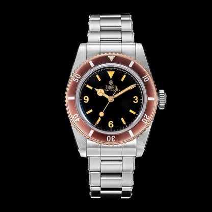 Thorn T028 Bronze Dive Watch PT5000 Automatic Movement Mechanical Watches Aluminum Bezel Sapphire 37mm Men Wristwatch