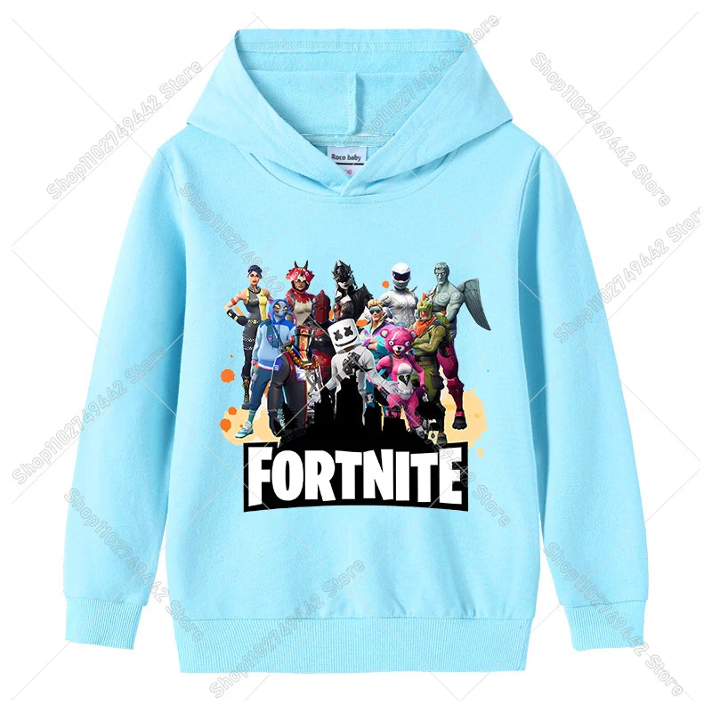 Dječja hoodie majica Fortnites za jesen, dukserica s kapuljačom za dječake i djevojčice, tanka trenirka, pulover dugih rukava, sportska dječja odjeća