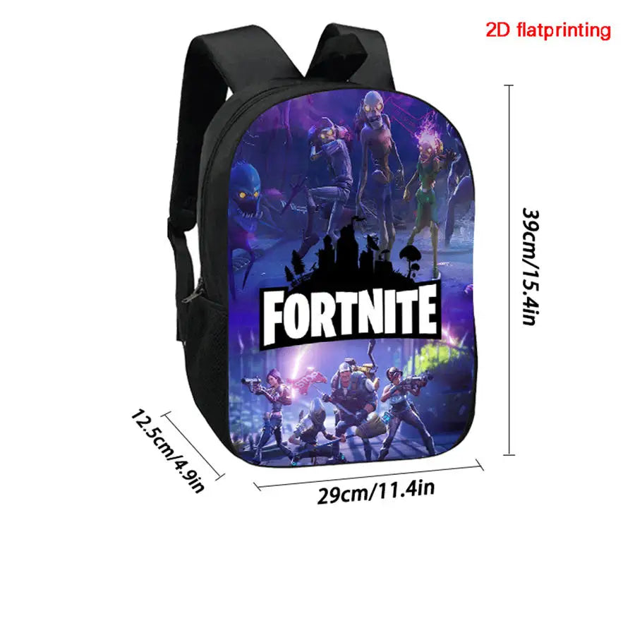 2Pcs Fortnite Kids Backpack Set Pencil Case Lightweight Durable School Bag For Boys Girls 6-9 Years Old Daily School Supplies