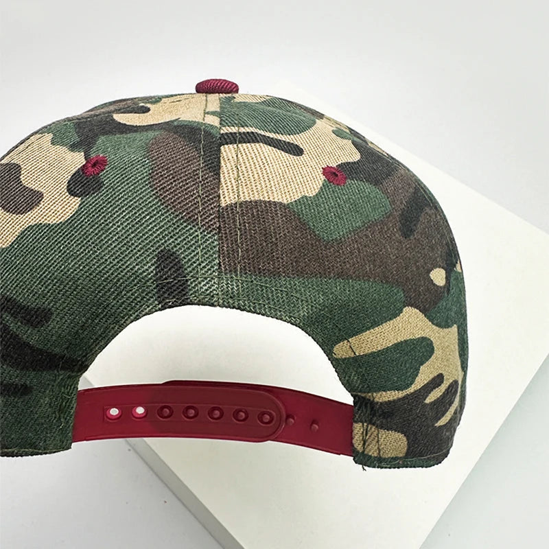 New Unisex Color Block Camouflage Baseball Hats Flat Eave Breathable Hip Hop Sunshade Peaked Caps Versatile Fashion Personal ins
