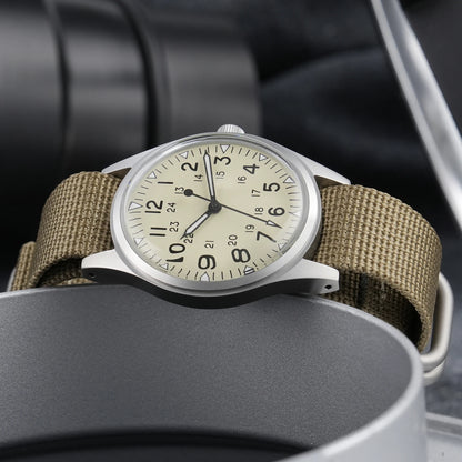 Militado ML07 Military Watch VH31 Quartz Movement Sapphire Crystal Luminous AR Coating Vintage Watches 100m Waterproof