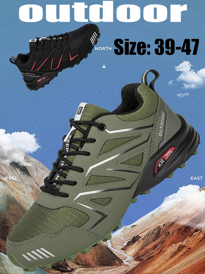 2025 New Men Hiking Shoes Outdoor Waterproof Sports Shoes Comfortable Leather Hiking Training Boots Large Size Tactical Shoe Men