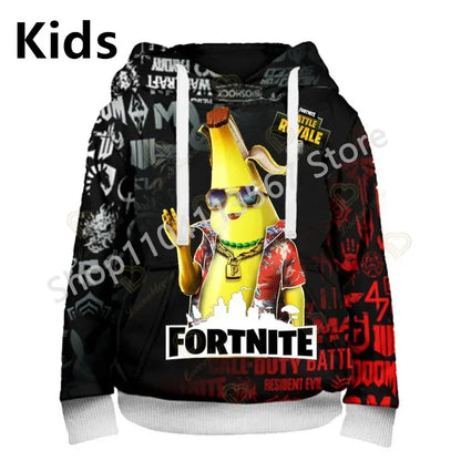 Llama Battle Royale F-Fortnited Hoodies 3D Printed Men Women Children Sweatshirts Boy Girl Kids Streetwear Pullover Green Tops