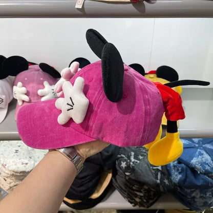 Girls Cute Cartoon Mouse Ears Baseball Cap Anime Duckbill Style Y2K Outdoor Fashion Sunscreen Sunshade Trendy Cap for Women