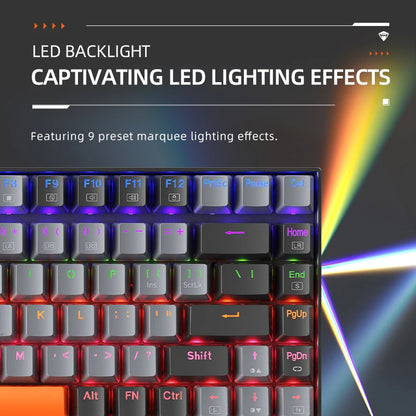 Machenike K500A-B84 Mechanical Keyboard 75% TKL Hot-Swappable Tri-Mode Wireless Gaming Keyboard RGB 84 Keys For PC Gamers Laptop