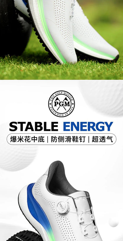 PGM Golf Sneakers sportive da uomo con intersuola super morbida in popcorn, lacci con pomelli, antiscivolo e traspiranti