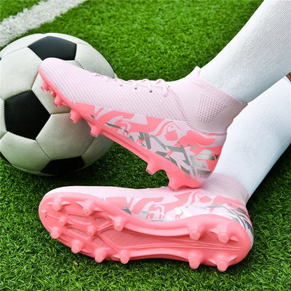 Chaussures de football roses tendance, chaussures de football professionnelles légères pour hommes, chaussures de football antidérapantes, crampons de football originaux, baskets
