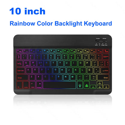Mini tastiera Bluetooth RGB, tastiera wireless da 10 inch retroilluminata con touchpad, per iOS, Android, Windows e iPad