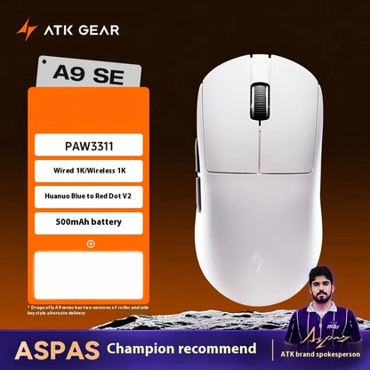 ATK A9 Ultra Wireless Gaming Mouse Tri Mode 8K 53g Lightweight A9/A9 SE/A9 Plus/A9 Pro Gaming Mouse E-sports PC Customized Gift