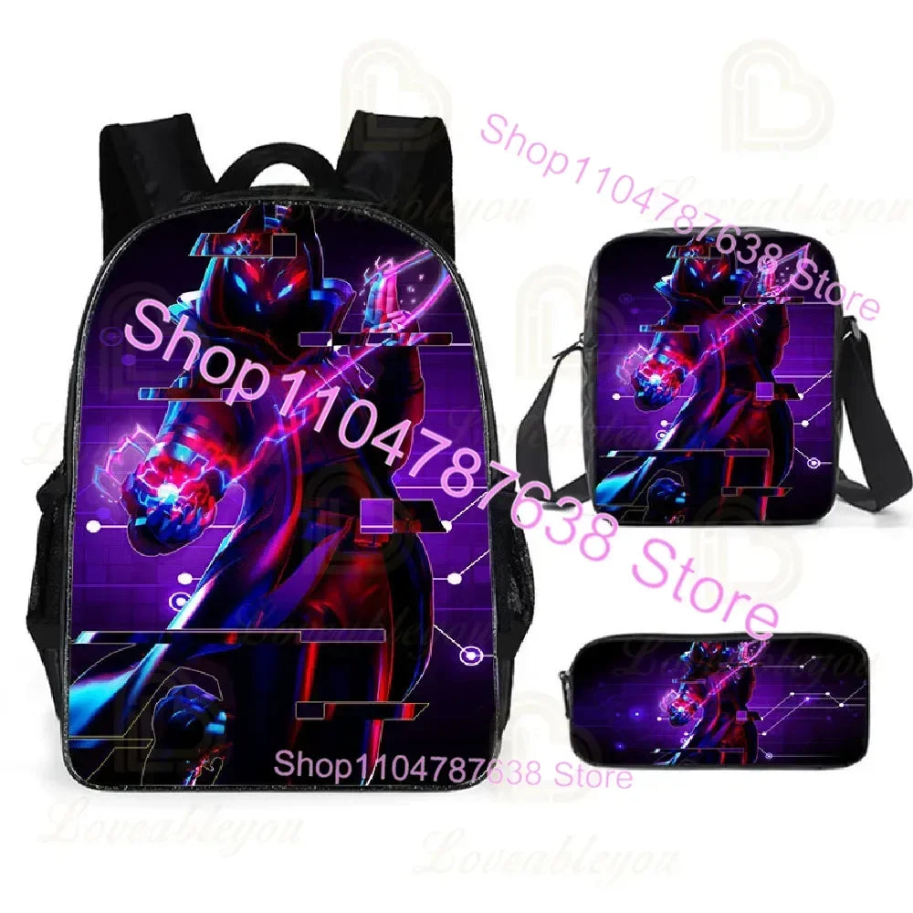 F-FORTNITE Battle Games Backpack for Children School Bag Boys Girls Primary Crossbody Pencil Case Kids Toddler Backpack