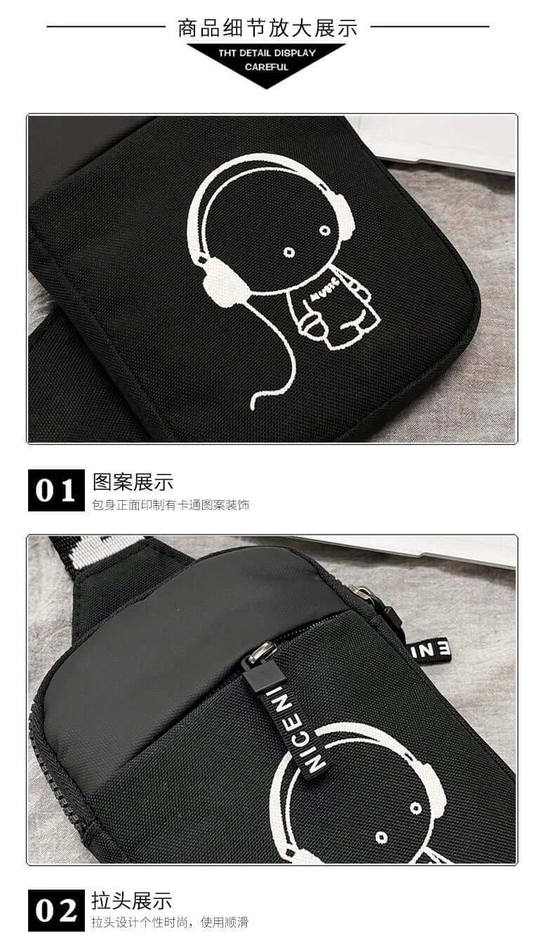 Fortnites Adult Shoulder Bag Sports Casual Lightweight Mini Phone Bags Cartoon Game Figure Printed Men Crossbody Chest Pack Gift