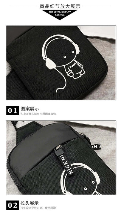 Fortnites Adult Shoulder Bag Sports Casual Lightweight Mini Phone Bags Cartoon Game Figure Printed Men Crossbody Chest Pack Gift