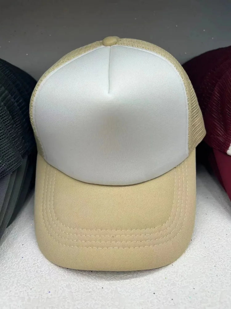 Unisex Cheaper 5 Panel Trucker Hat For Adult Summer Net Baseball Cap Men Women Blank Mesh Adjustable Sun Hat Visor