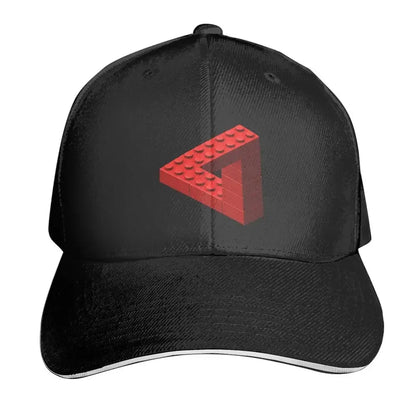 New Escher Toy Bricks - Red Cap Fashion Casual Baseball Caps Adjustable Hat Summer Unisex Baseball Hats Customizable Polychromat