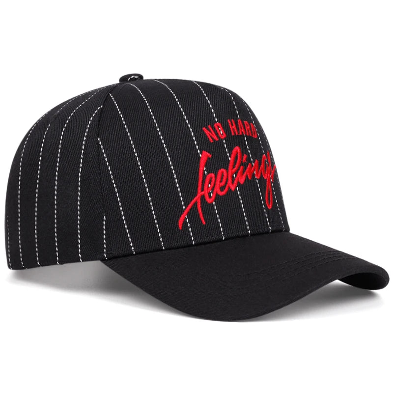 No hard feelings Men's and women's striped baseball caps Outdoor sports hats