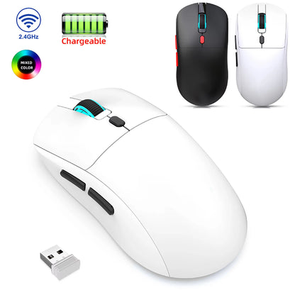 Gamingmus Bluetooth-mus uppladdningsbar gamermus PAW3395 lätt ergonomisk trådlös mus för esport