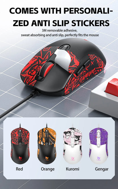 2026 Wired Gaming Mouse Cute Personalized Anti Slip Sticker 6-Key Office Mouse Suitable For Desktop And Laptop Computers NEW HOT
