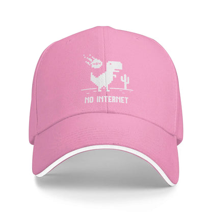 Summer Casual Baseball Cap Funny No Internet T Rex for Programmers Running Hippie Trucker Hat For Couple Hot Sal  Snapback Cap